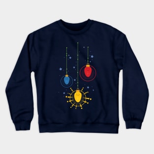 Trio of Hanging Christmas Light Bulbs Crewneck Sweatshirt